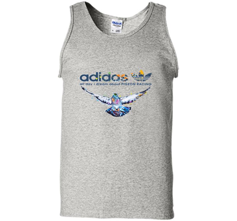 Adidas logo All day I dream about Pigeon Racing Mens Tank Top