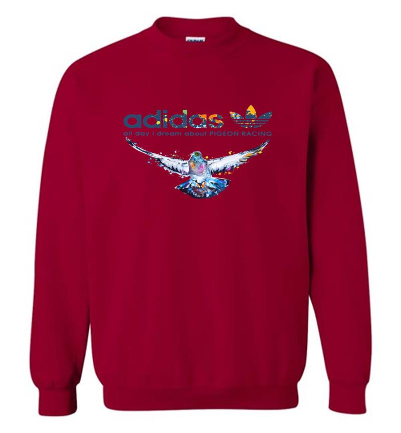 Inktee Store - Adidas Logo All Day I Dream About Pigeon Racing Sweatshirt Image