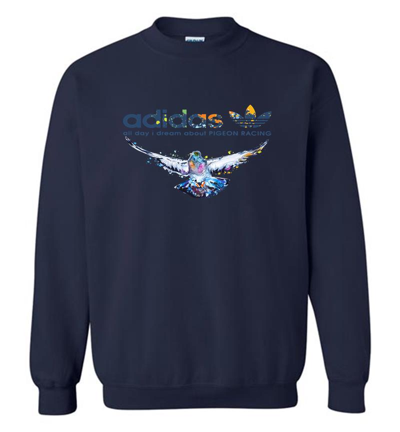 Inktee Store - Adidas Logo All Day I Dream About Pigeon Racing Sweatshirt Image