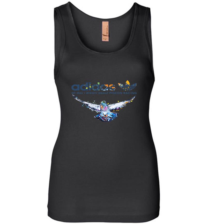 Adidas Logo All Day I Dream About Pigeon Racing Womens Jersey Tank Top