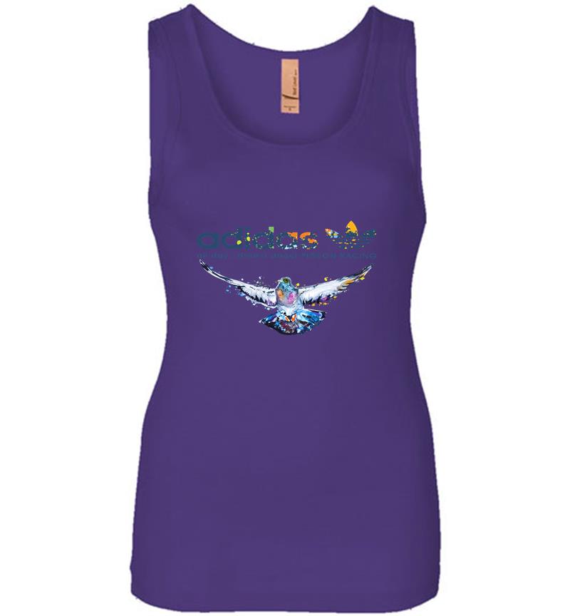 Inktee Store - Adidas Logo All Day I Dream About Pigeon Racing Womens Jersey Tank Top Image