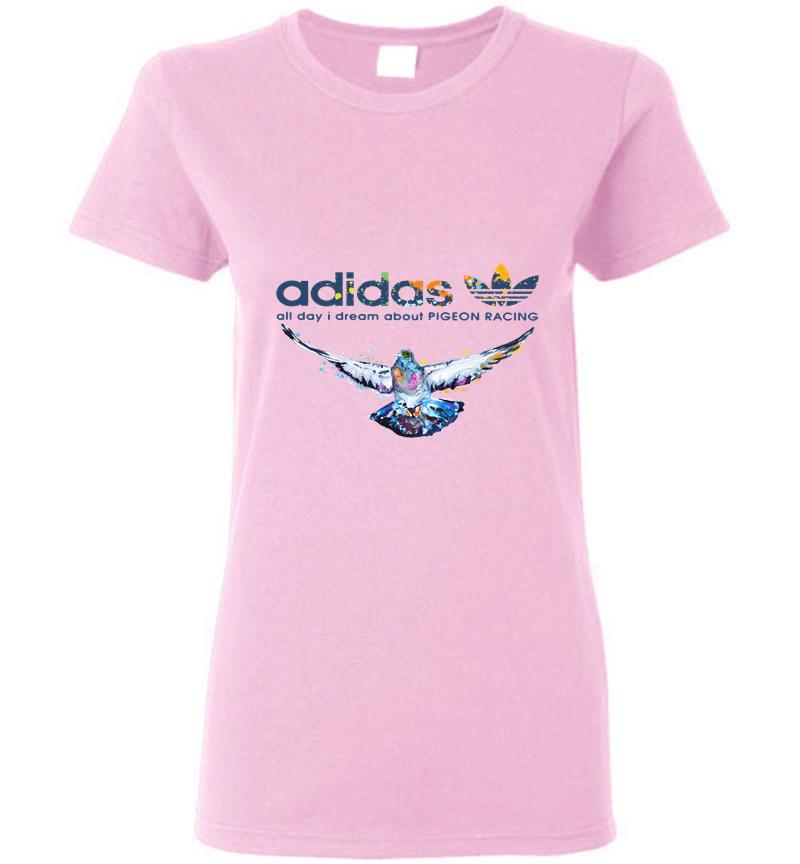 Inktee Store - Adidas Logo All Day I Dream About Pigeon Racing Womens T-Shirt Image