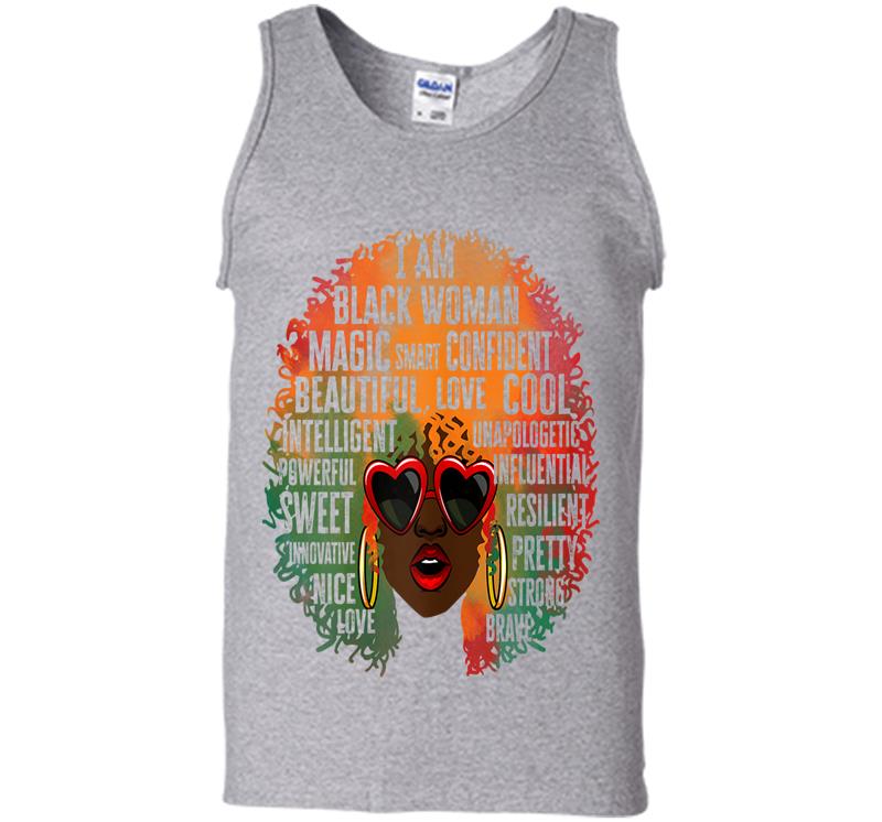Inktee Store - African-American Queen I Am Black Woman History Month Pride Mens Tank Top Image