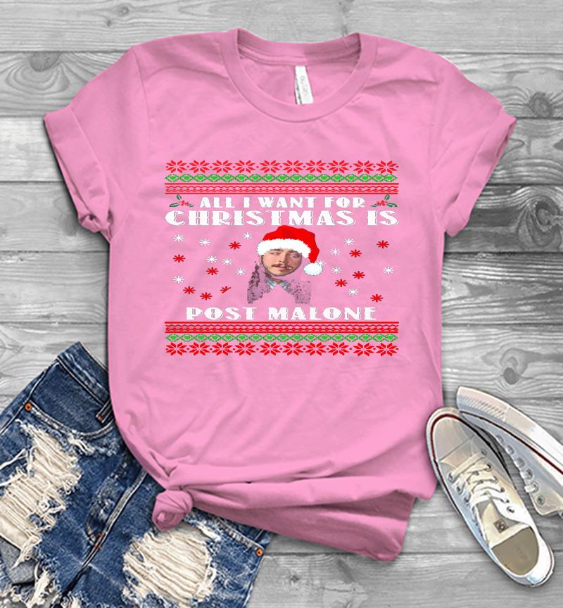 Inktee Store - All I Want For Christmas Is Post Malone Santa Mens T-Shirt Image