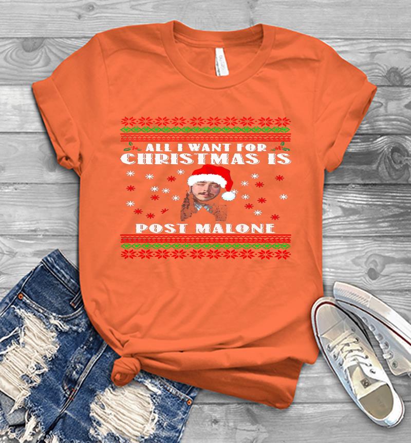 Inktee Store - All I Want For Christmas Is Post Malone Santa Mens T-Shirt Image