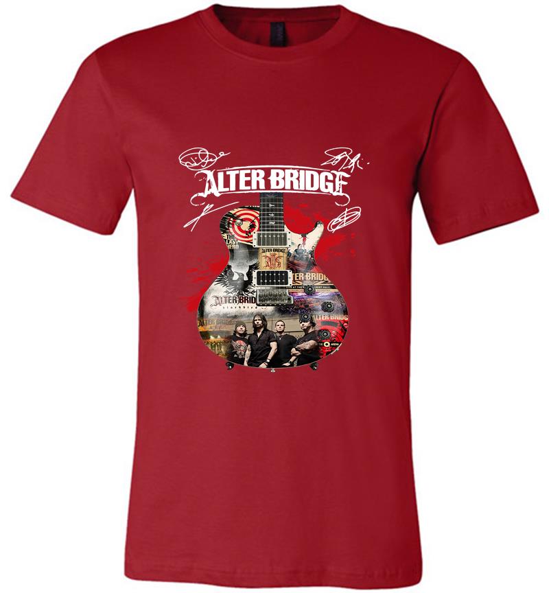 Inktee Store - Alter Bridge Rock Band Guitar Signature Premium T-Shirt Image