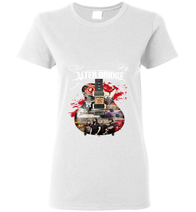 Inktee Store - Alter Bridge Rock Band Guitar Signature Womens T-Shirt Image