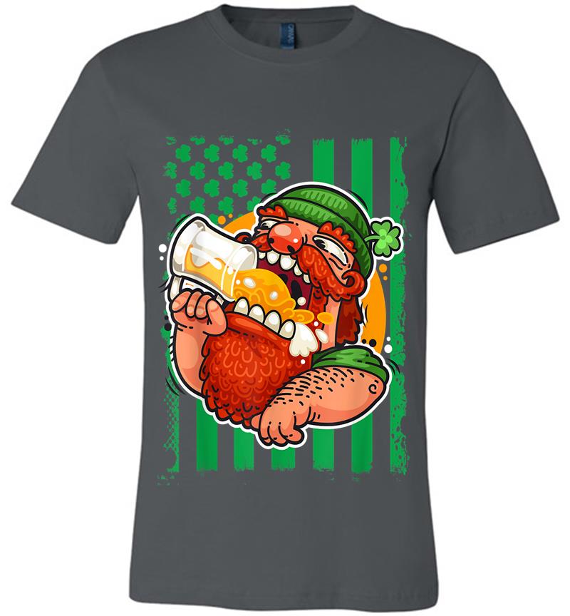 American Flag Drunk Leprechaun St Patricks Day Premium T-Shirt