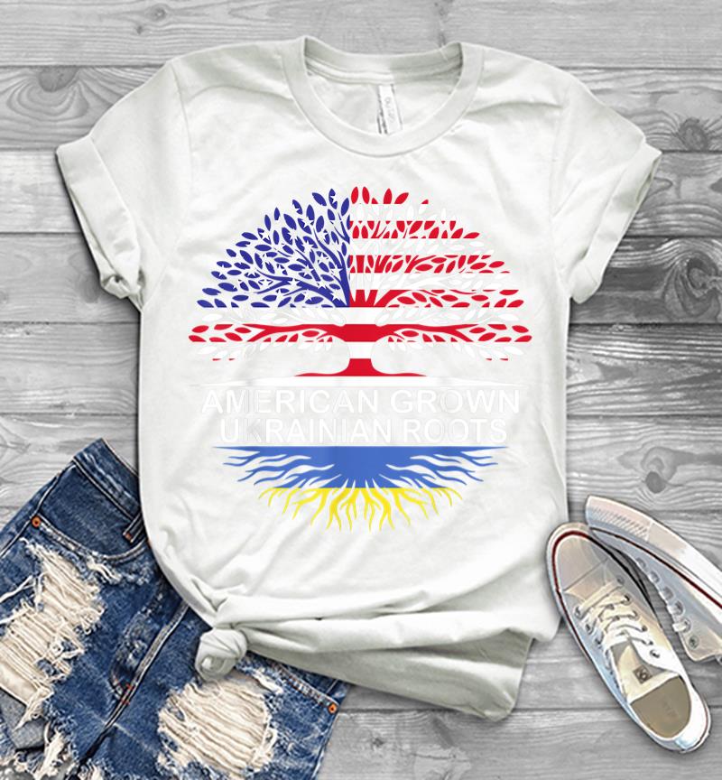 Inktee Store - American Grown Ukrainian Roots Ukraine Flag Men T-Shirt Image