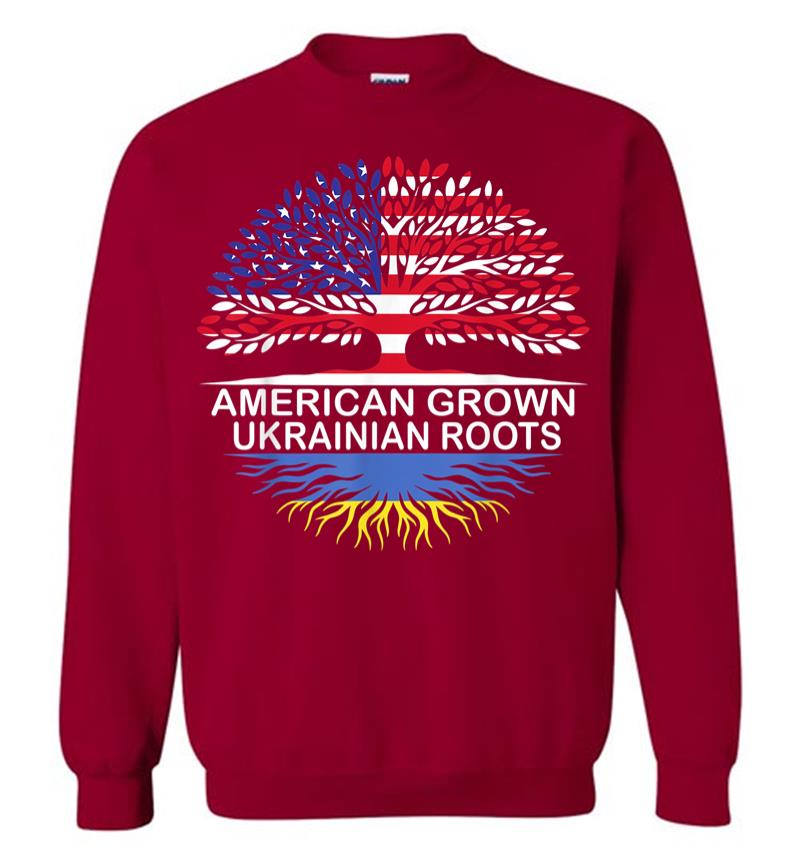Inktee Store - American Grown Ukrainian Roots Ukraine Flag Sweatshirt Image