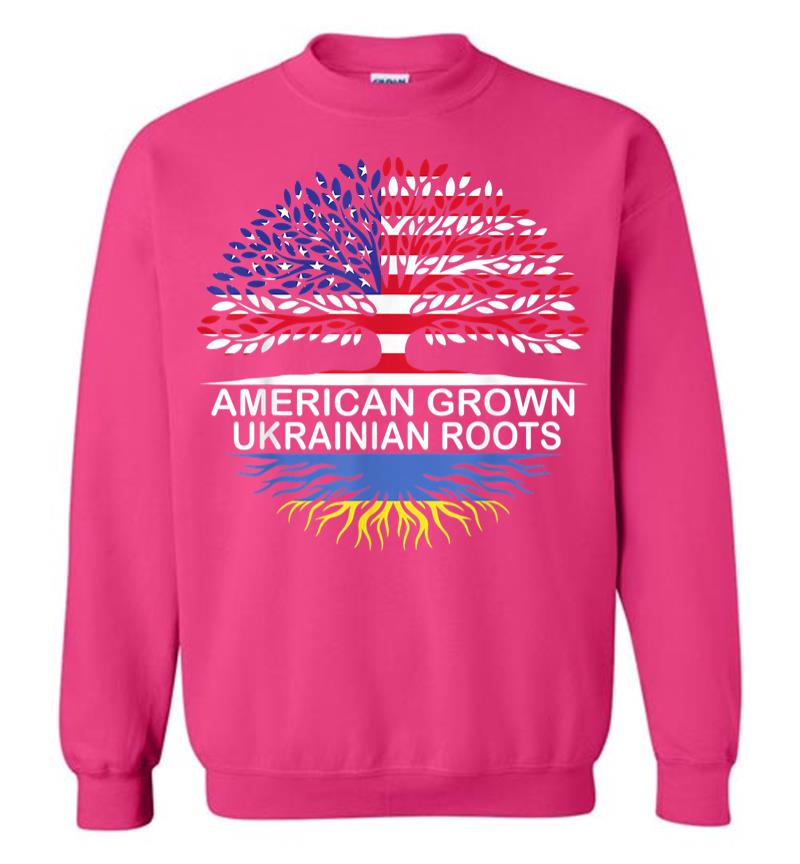 Inktee Store - American Grown Ukrainian Roots Ukraine Flag Sweatshirt Image
