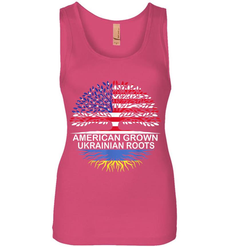 Inktee Store - American Grown Ukrainian Roots Ukraine Flag Women Jersey Tank Top Image