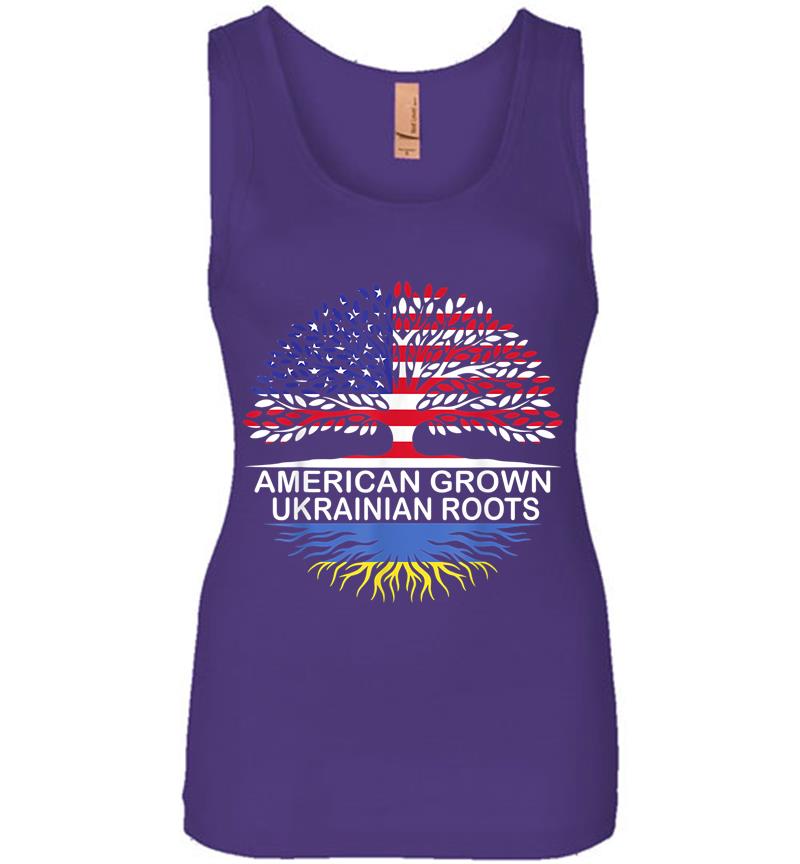 Inktee Store - American Grown Ukrainian Roots Ukraine Flag Women Jersey Tank Top Image