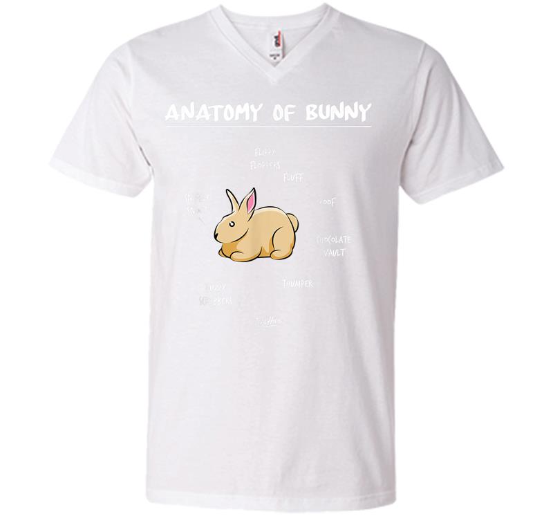 Inktee Store - Anatomy Of A Bunny Gifts For Bunny Lovers Funny Rabbit Gifts V-Neck T-Shirt Image
