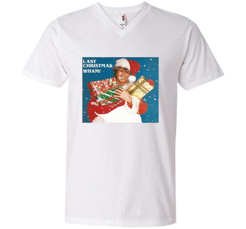 Inktee Store - Andrew Ridgeley Santa Last Christmas Wham V-Neck T-Shirt Image