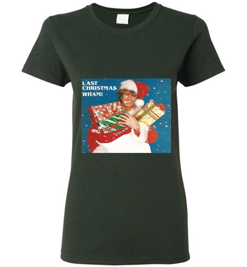 Inktee Store - Andrew Ridgeley Santa Last Christmas Wham Womens T-Shirt Image