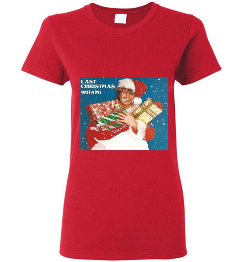 Inktee Store - Andrew Ridgeley Santa Last Christmas Wham Womens T-Shirt Image