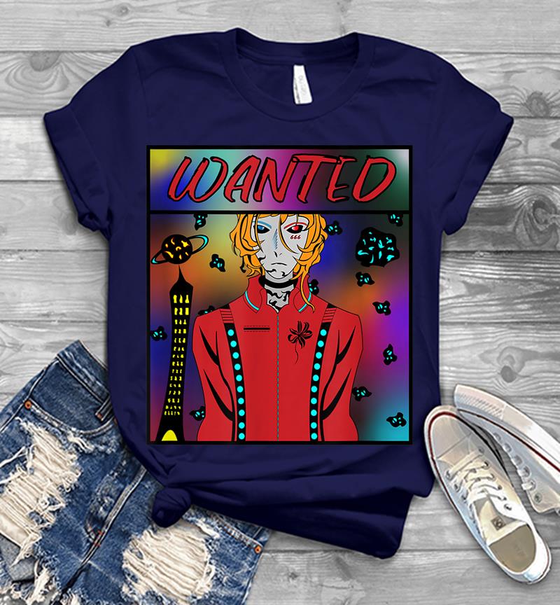 Inktee Store - Anime Alien Wanted Poster Throughout The Galaxy Mens T-Shirt Image