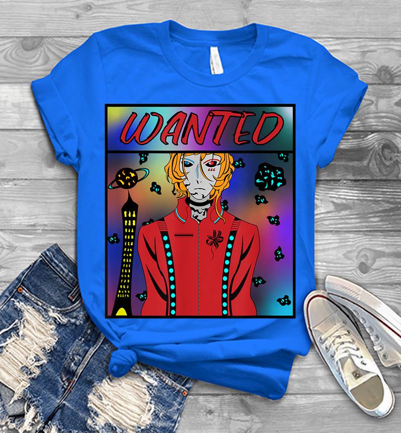 Inktee Store - Anime Alien Wanted Poster Throughout The Galaxy Mens T-Shirt Image