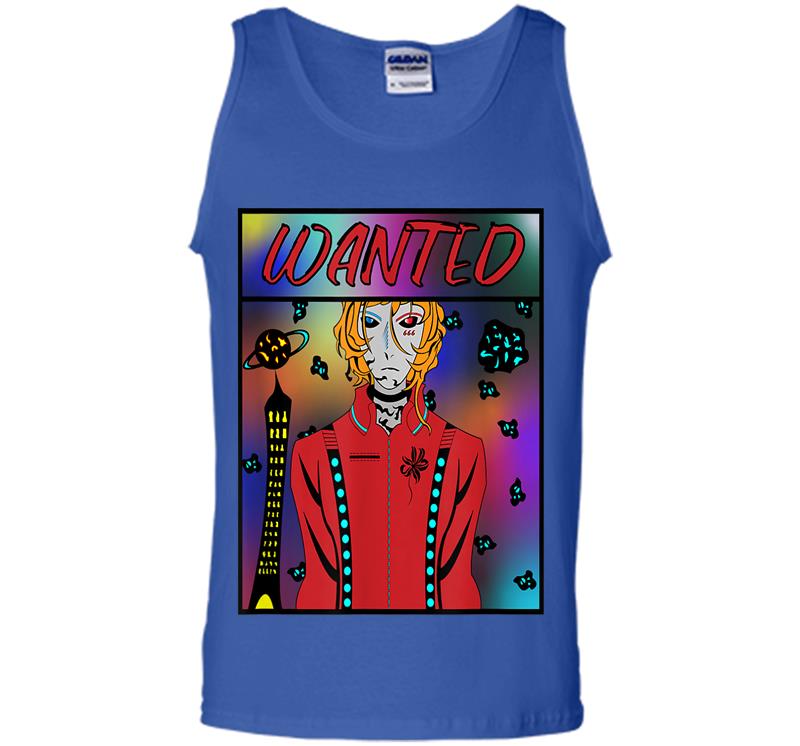 Inktee Store - Anime Alien Wanted Poster Throughout The Galaxy Mens Tank Top Image