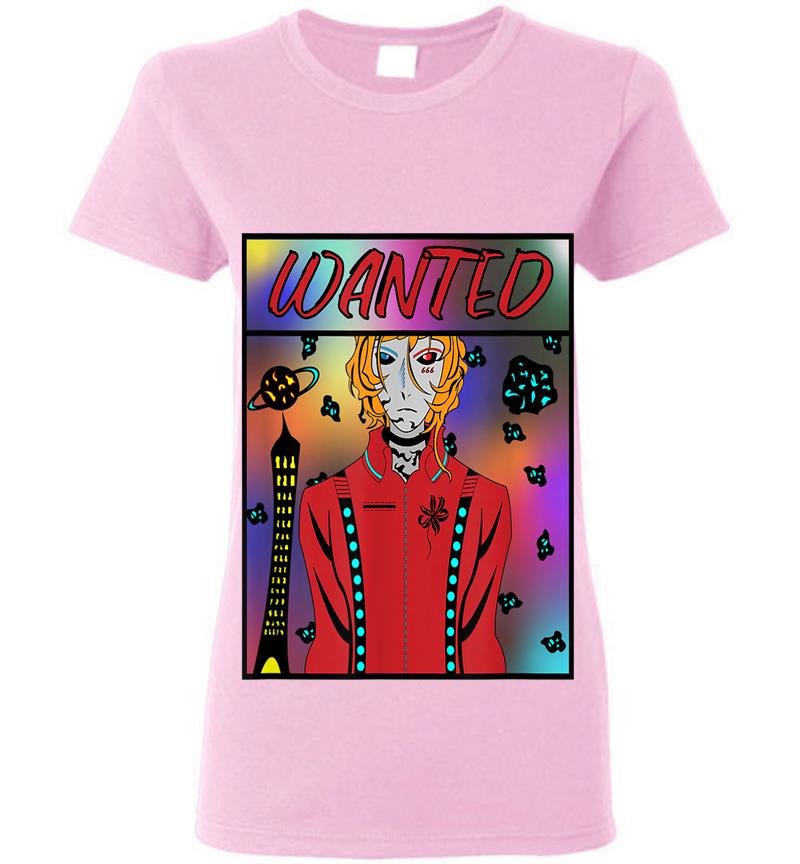 Inktee Store - Anime Alien Wanted Poster Throughout The Galaxy Womens T-Shirt Image