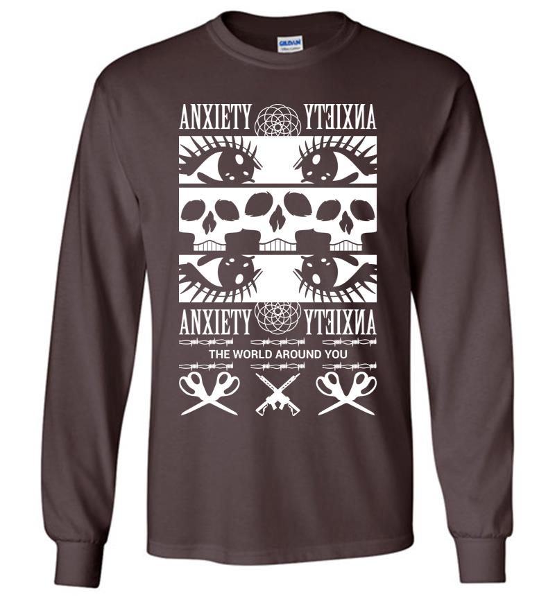 Inktee Store - Anxiety The World Around You Long Sleeve T-Shirt Image