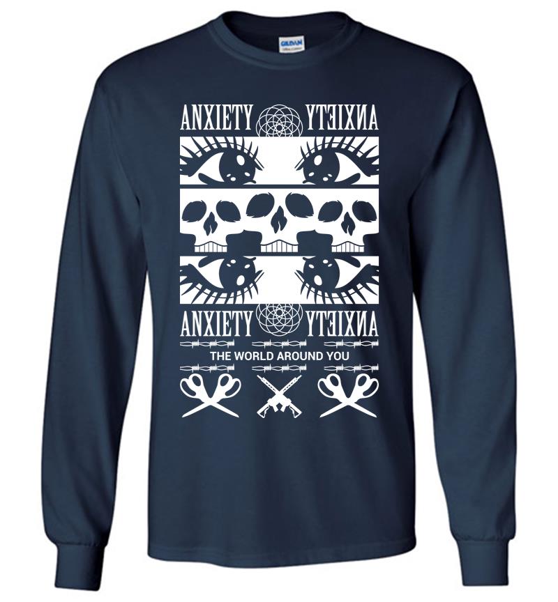 Inktee Store - Anxiety The World Around You Long Sleeve T-Shirt Image