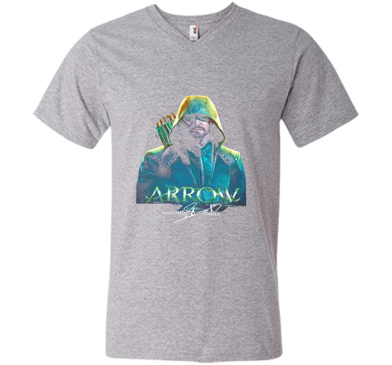 Inktee Store - Arrow Stephen Amell Signature V-Neck T-Shirt Image