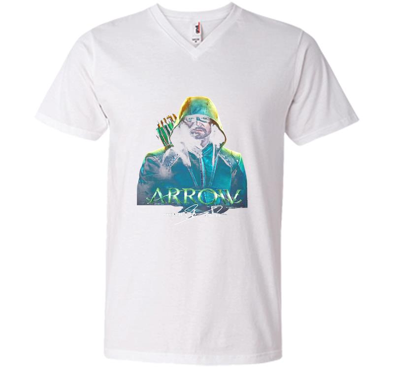 Inktee Store - Arrow Stephen Amell Signature V-Neck T-Shirt Image