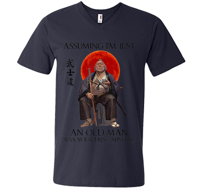 Inktee Store - Assuming I'M Just An Old Man Was Your First Mistake V-Neck T-Shirt Image