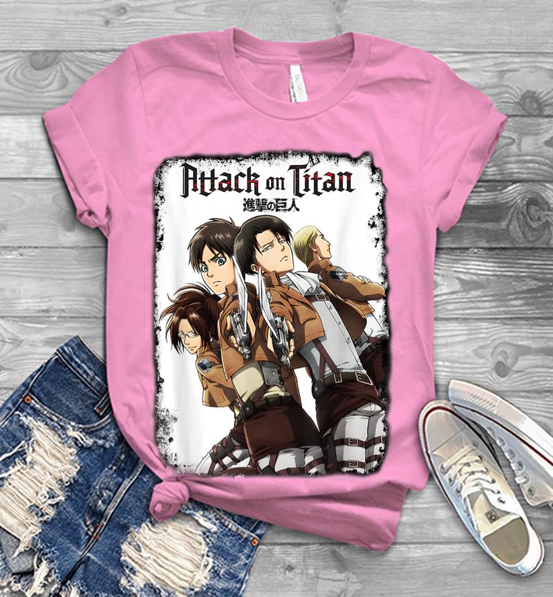 Inktee Store - Attack On Titan Group Swords With Logo Men T-Shirt Image
