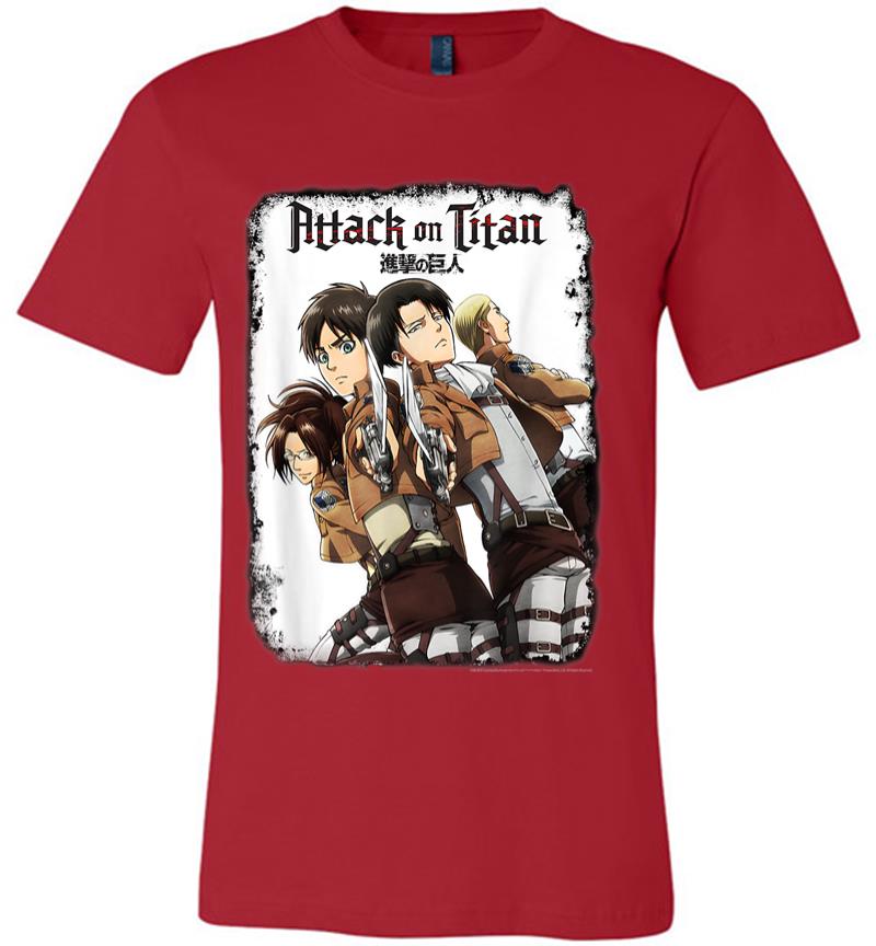 Inktee Store - Attack On Titan Group Swords With Logo Premium T-Shirt Image