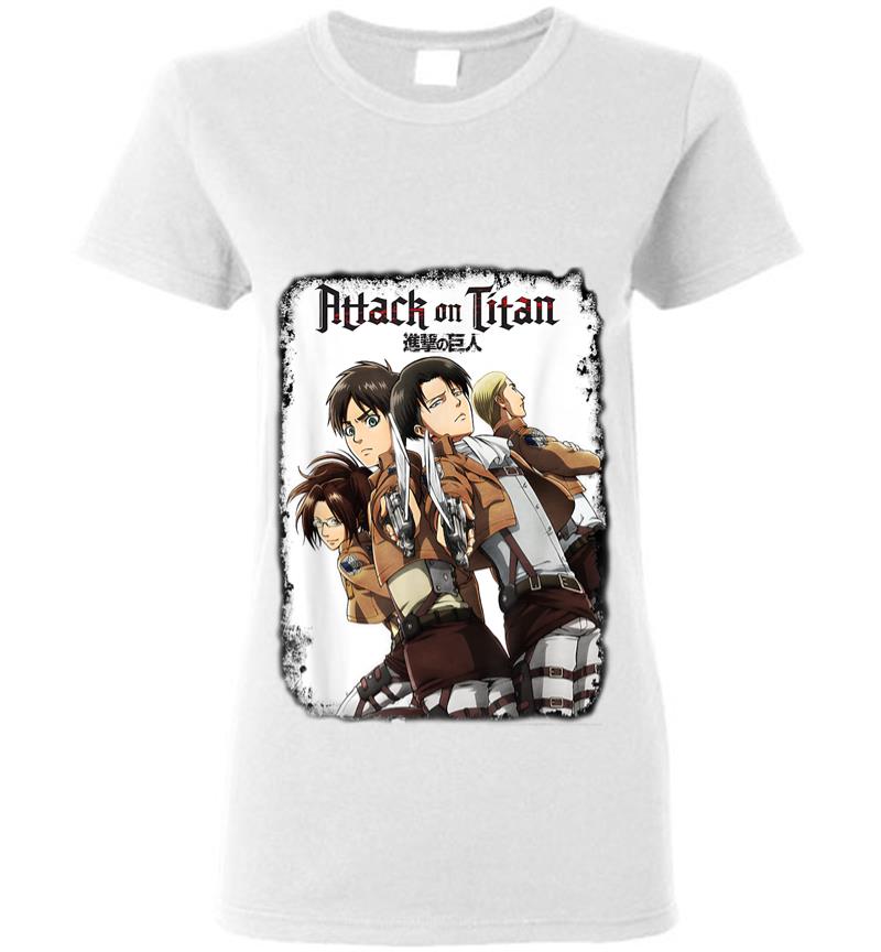 Inktee Store - Attack On Titan Group Swords With Logo Women T-Shirt Image