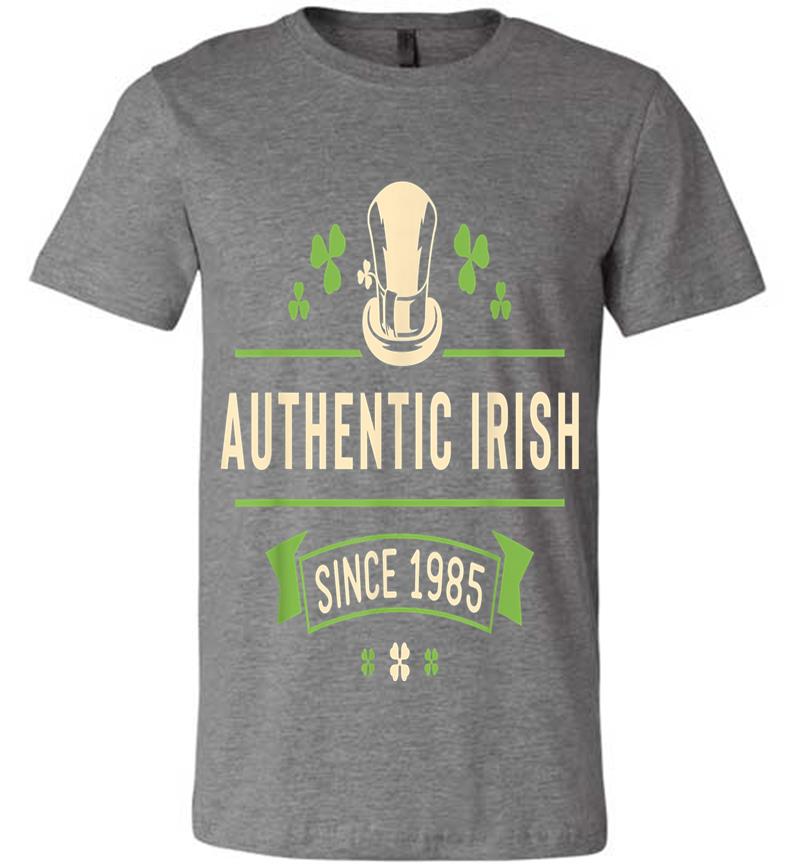 Inktee Store - Authentic Irish Since 1985 St Patricks Day Birthday Funny Premium T-Shirt Image