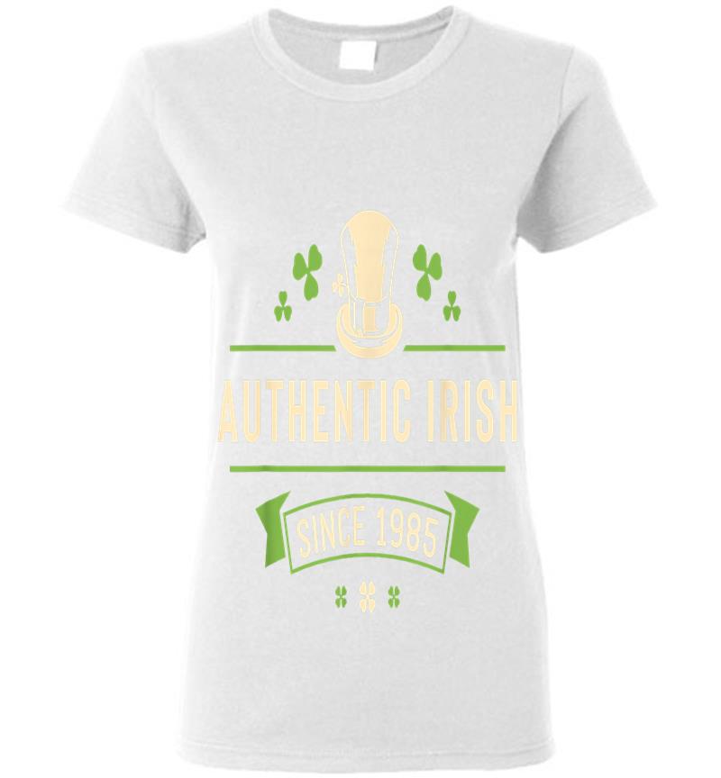 Inktee Store - Authentic Irish Since 1985 St Patricks Day Birthday Funny Womens T-Shirt Image
