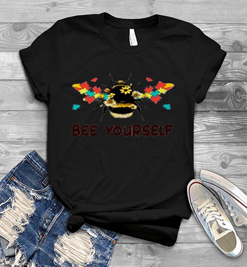 Autism Flower Bee Yourself Mens T-shirt