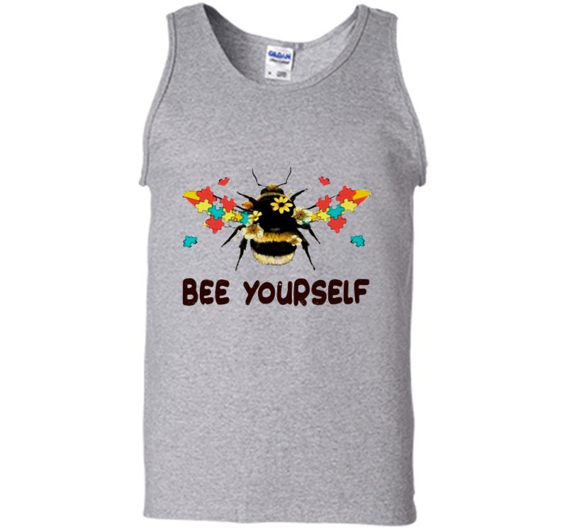 Inktee Store - Autism Flower Bee Yourself Mens Tank Top Image