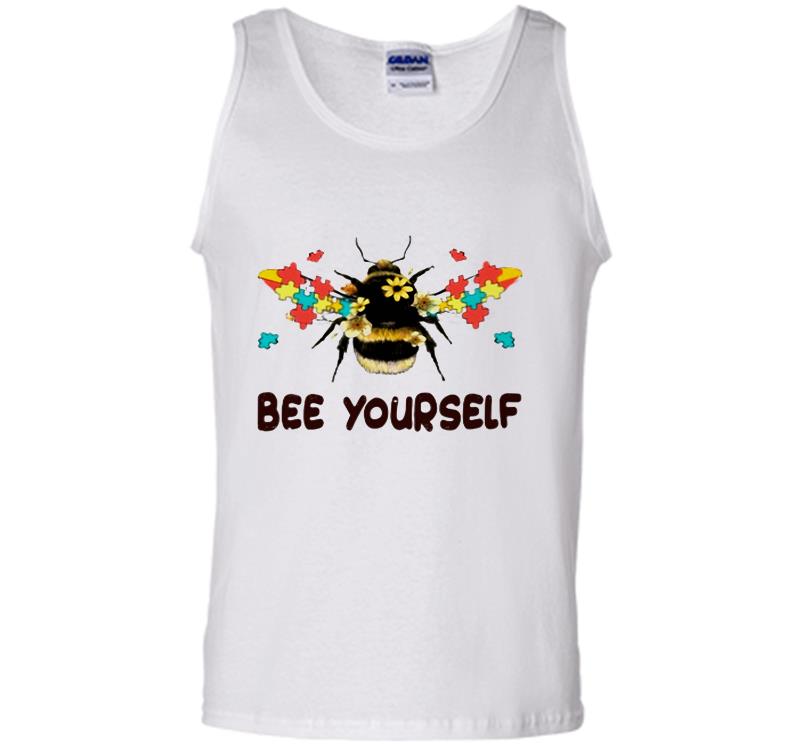 Inktee Store - Autism Flower Bee Yourself Mens Tank Top Image