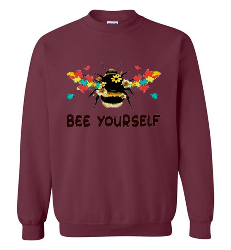 Inktee Store - Autism Flower Bee Yourself Sweatshirt Image