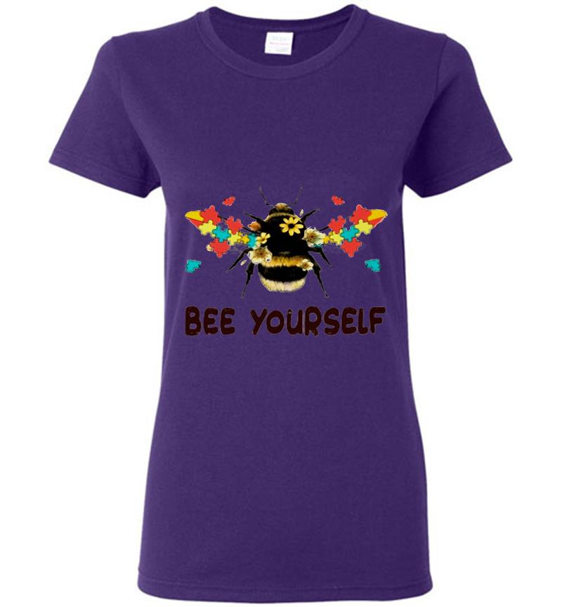 Inktee Store - Autism Flower Bee Yourself Womens T-Shirt Image