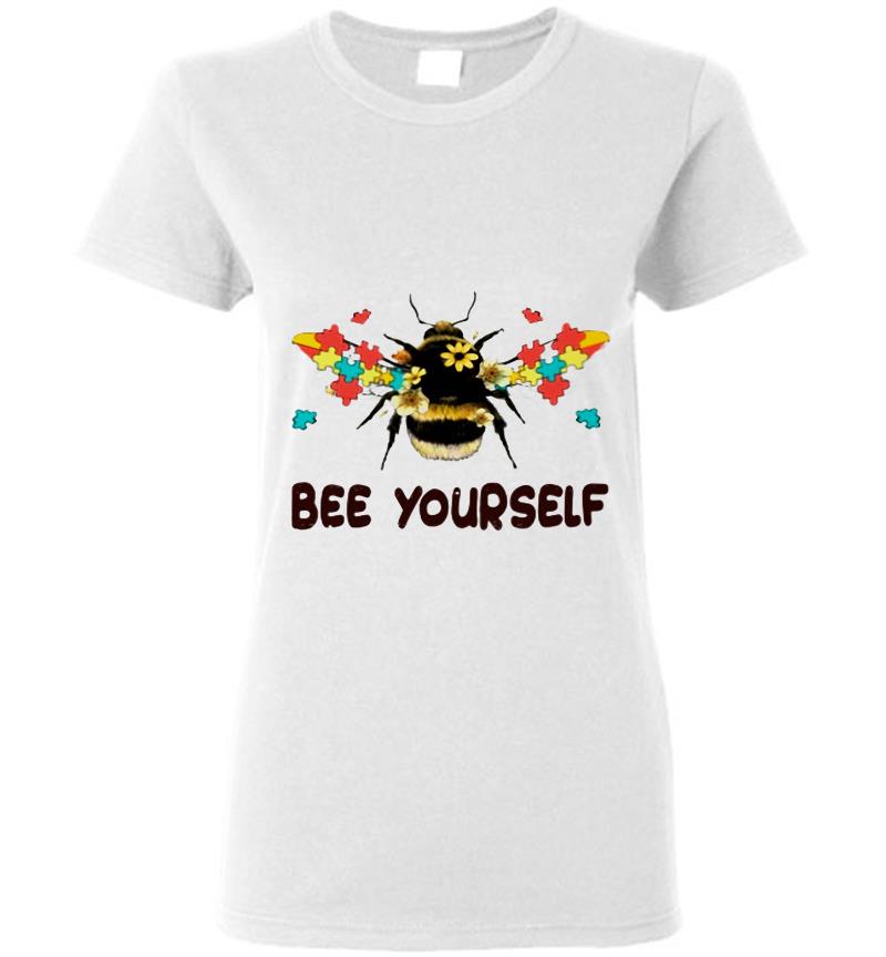 Inktee Store - Autism Flower Bee Yourself Womens T-Shirt Image