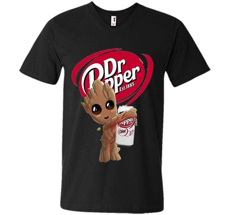 Baby Groot Vs Dr Pepper V-neck T-shirt