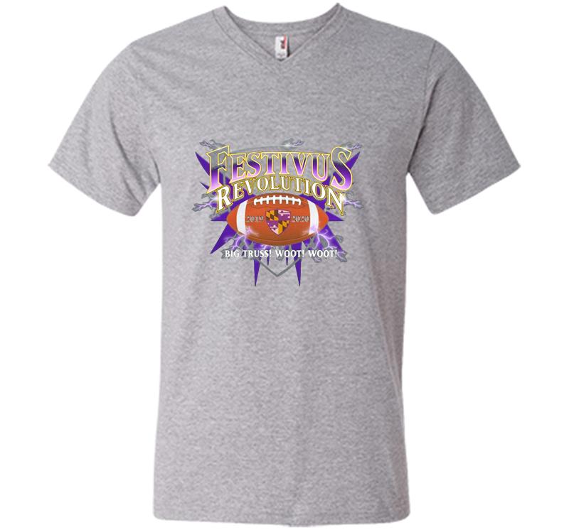 Inktee Store - Baltimore Ravens Festivus Revolution 2019-2020 V-Neck T-Shirt Image