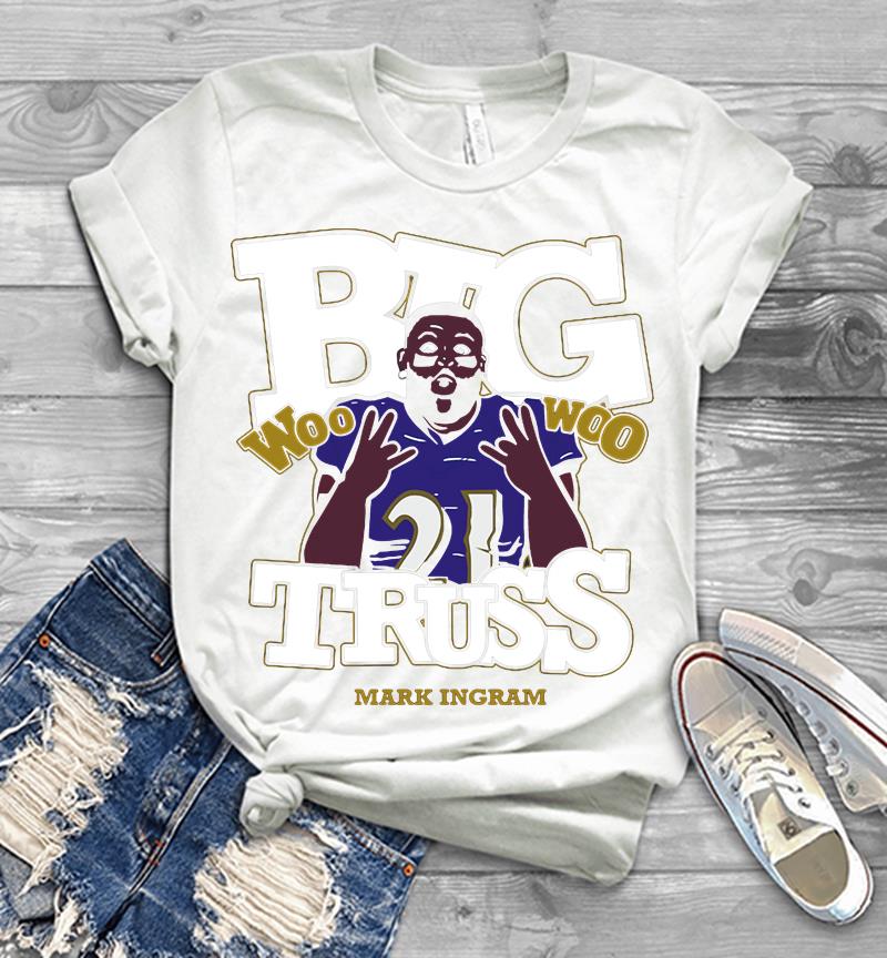 Inktee Store - Baltimore Ravens Mark Ingram Jr. Big Truss Woo Woo Mens T-Shirt Image