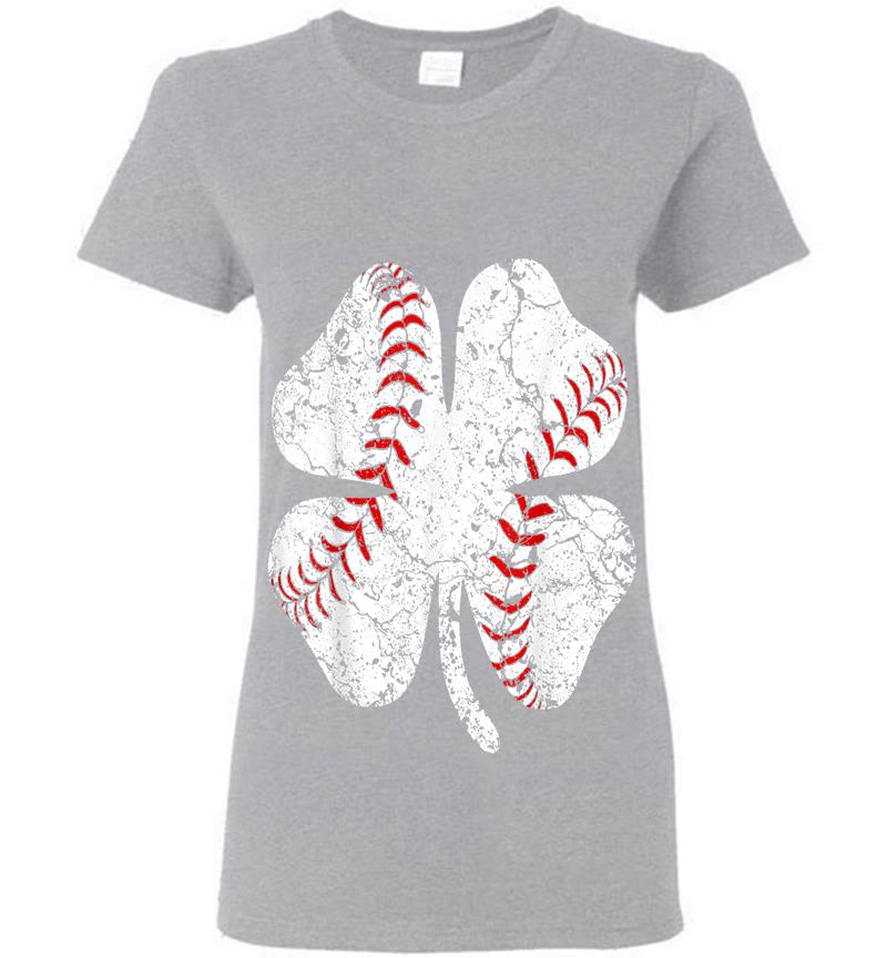 Inktee Store - Baseball St Patricks Day Boys Catcher Pitcher Shamrock Womens T-Shirt Image
