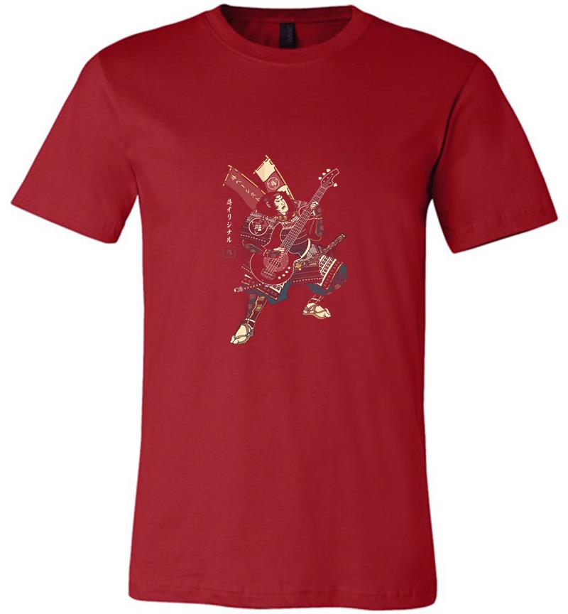 Inktee Store - Bassist Samurai Play Guitar Premium T-Shirt Image
