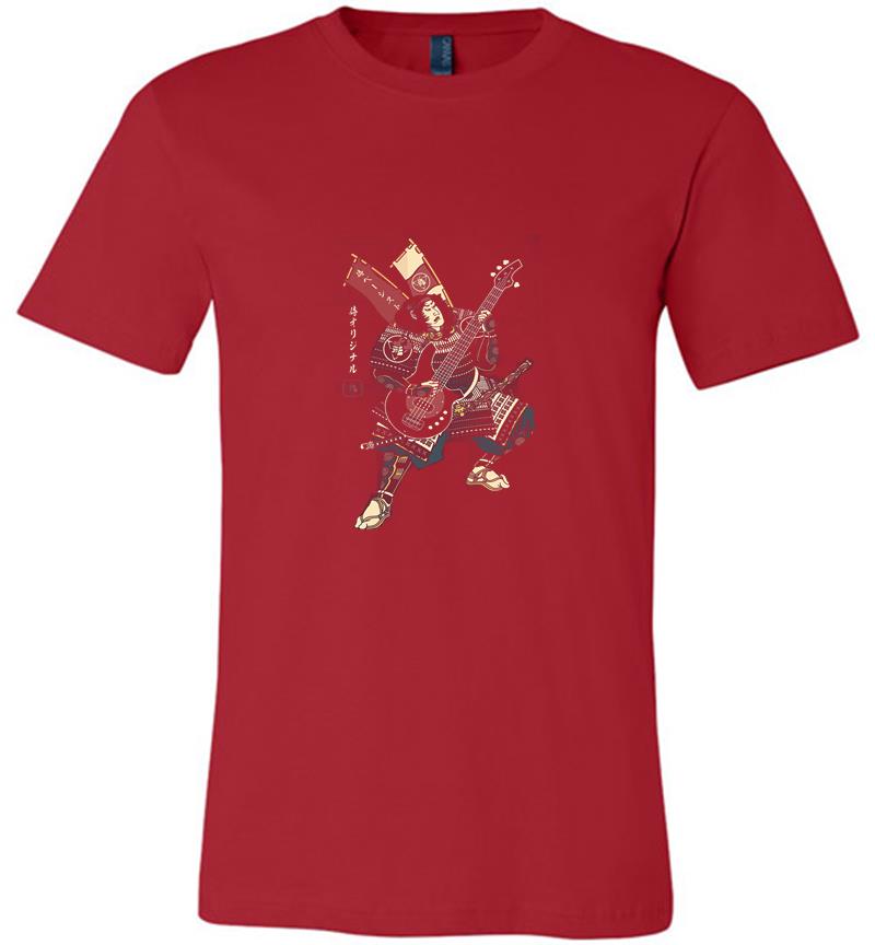 Inktee Store - Bassist Samurai Play Guitar Premium T-Shirt Image