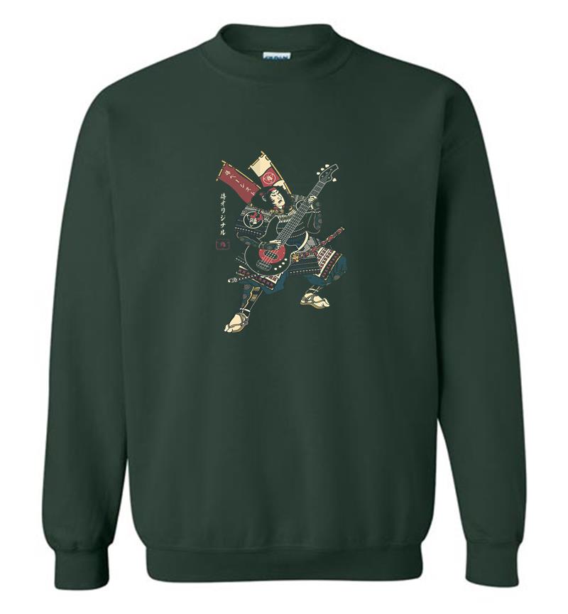Inktee Store - Bassist Samurai Play Guitar Sweatshirt Image