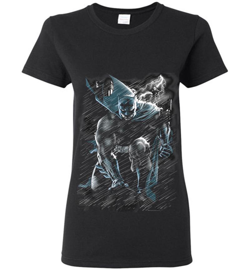 Batman In The Rain Womens T-Shirt