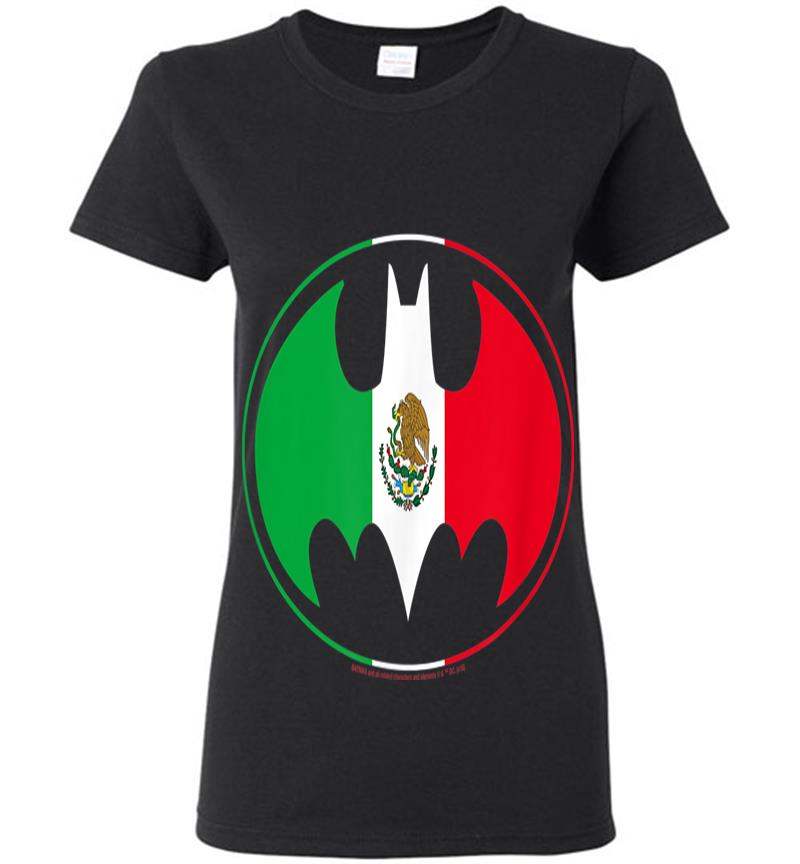 Batman Mexican Flag Shield Womens T-Shirt